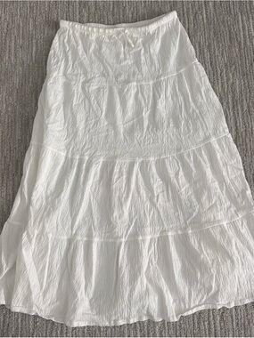 Brandy Melville White Tiered Maxi Skirt